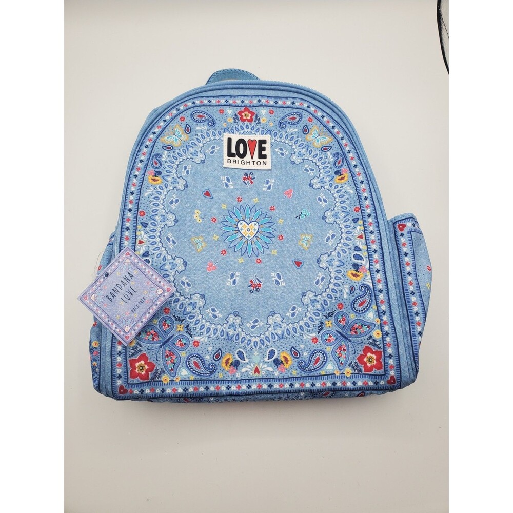 Brighton Love Mini Backpack Blue Bandana Butterfly Canvas New